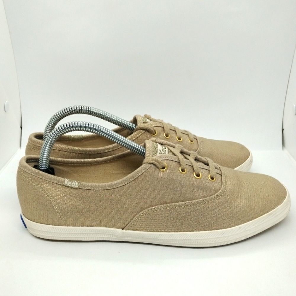 Keds Champion Metallic Gold Casual Fashion Sneakers Shoes Women's Size 9.5‎
